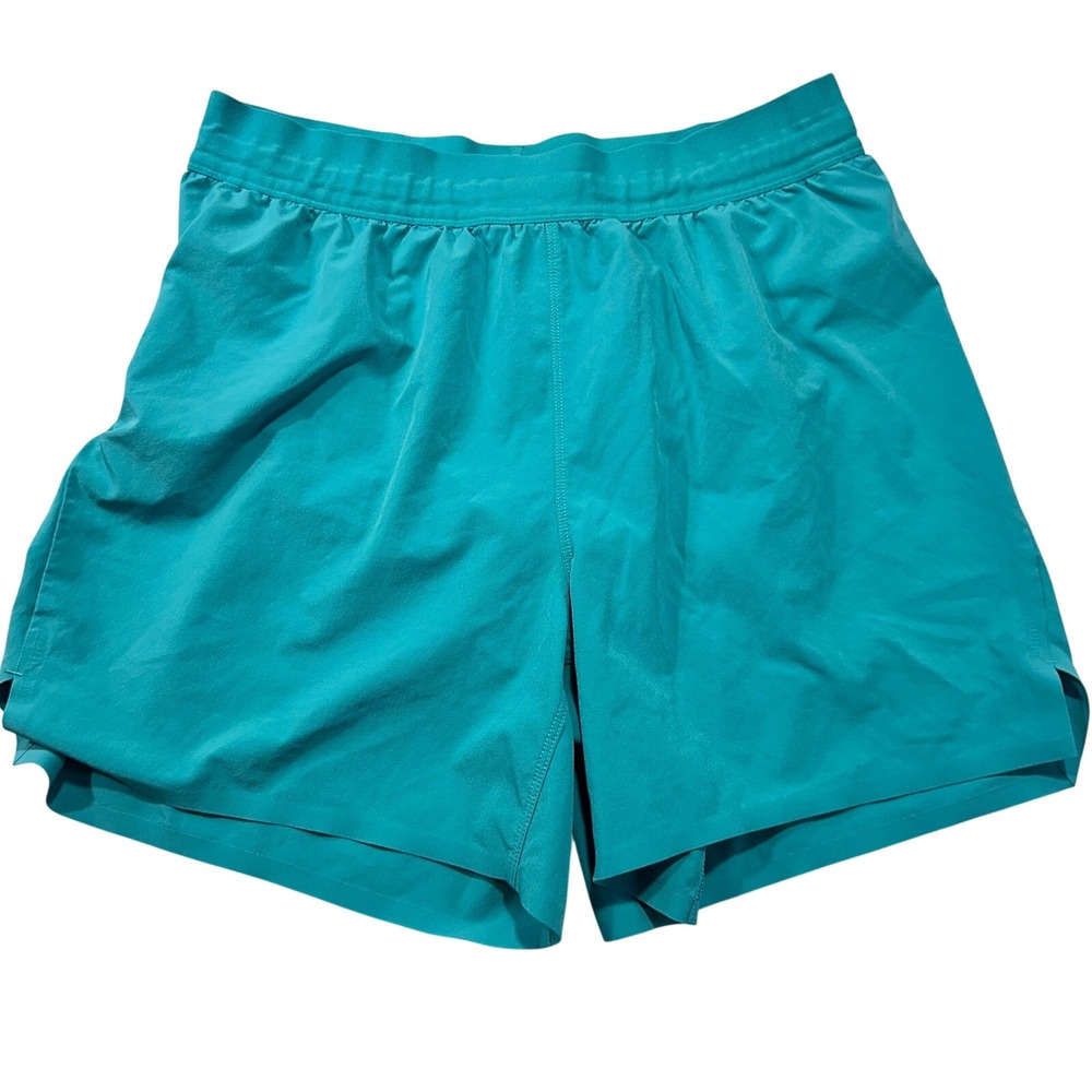 All In Motion Women's Medium Teal Blue Lined Athletic Running Shorts 5" Inseam